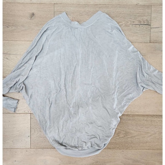 Anthropologie Eri + Ali Deep V Ribbed Oversized Dolman Top in Grey Size XS - Picture 3 of 7